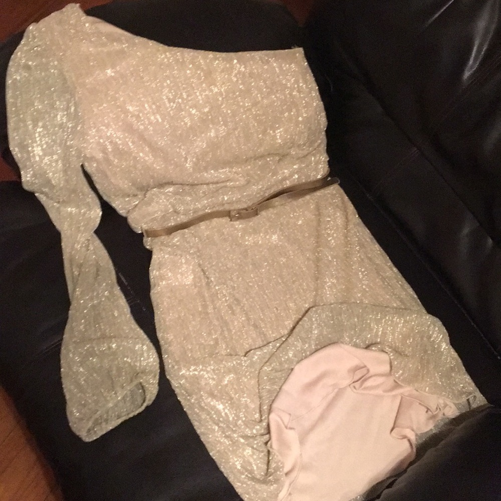 Bisou Bisou Gold One Sleeved Dress